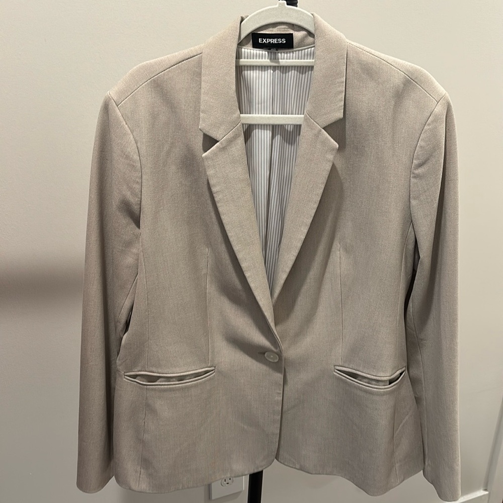 Express Tan Tweed Blazer